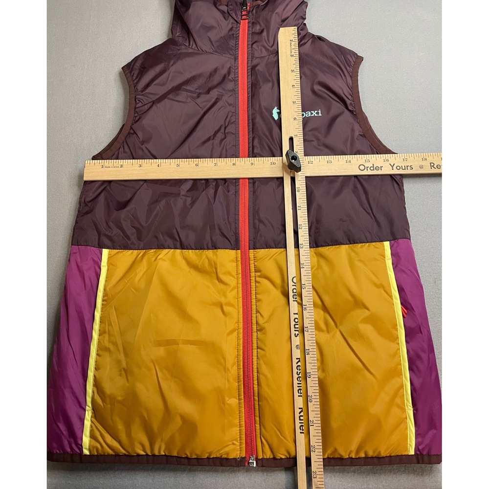 Cotopaxi Teca Calido Reversible Hooded Vest Womens XXS Purple Yellow Colorblock - Picture 5 of 9